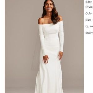 David’s Bridal off the shoulder gown